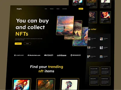 NFT website landing page crypto design interface landing page marketplace maxfluid nft startup token ui ux web web3 website