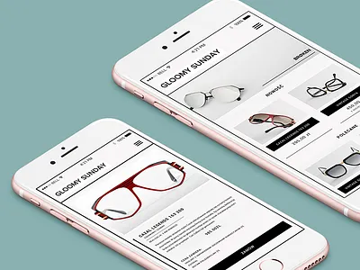 Gloomy Sunday RWD Web e commerce ecommerce fashion glasses iphone mobile rwd shop web webdesign website