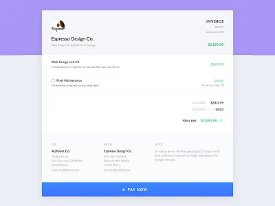 Invoice on Desktop line pay payment receipt