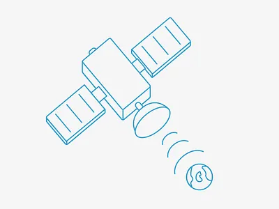 No wi-fi error message illustration satellite space