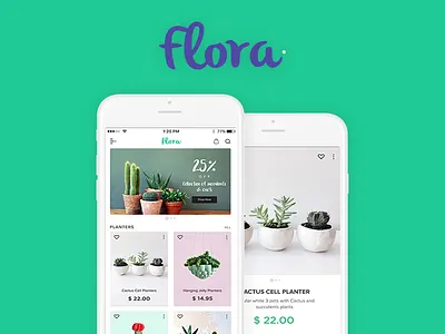 Flora buy clean green interior decoration ios online planting ui
