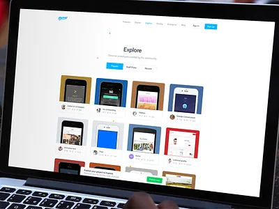 Marvel Explore - Discover prototypes created by the community explore gallery inspiration ui web