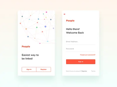 WIP - Social App app ios iphone login minimal onboarding register signup social ui ux