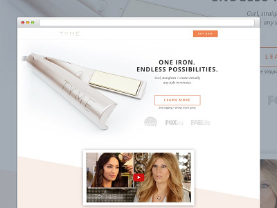 TYME Landing Page beauty bootstrap design ecommerce landing layout page product responsive ui ux web