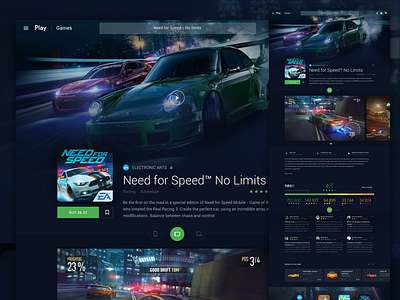 Google - Play Game game google google play material page profile redesign ui ux