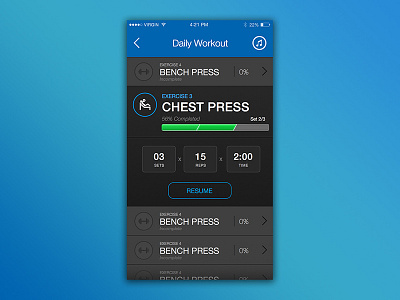 Day 041 - Workout Tracker app athletics dailyui fitness health iphone lifting mobile sketch tracker ui workout