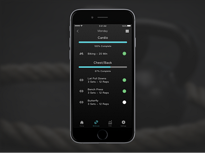 DailyUI - #041 - Workout Tracker 041 bike cardio dailyui exercise weights workout tracker