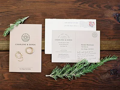 C&D Wedding Invitation design invitation logo san diego stationary wedding