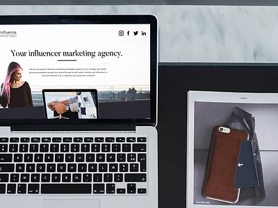 Minimal LP hero influencer landing landing page minimal minimalist social ui web website white