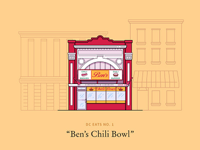 Ben's Chili Bowl bens chili bowl building chili dc design flat graphic design illustration restaurant vector