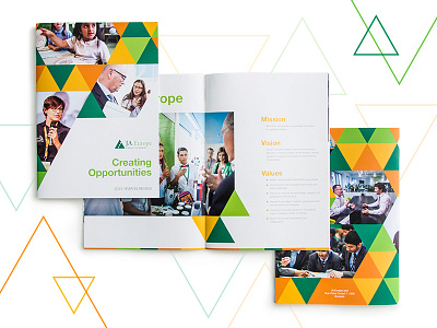 JA Europe 2015 Annual Report 2015 annual book booklet editorial ja print report review triangle year