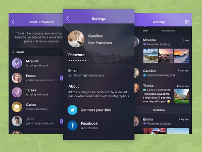 Travel ios iphone mobile nexus photoshop psd sketch template ui kit