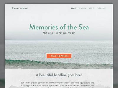 Sample Cover Page for a Travel Blog blog cover coverpage image photo photography typography ui ux webdesign website