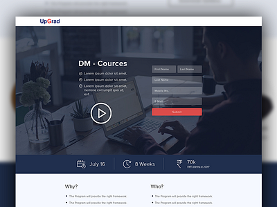 Upgrad website Redesign blue clean color flat responsive ui upgrad ux web design web ui website