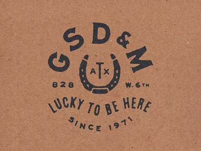 Lucky Lockup austin badge horseshoe lockup luck texas