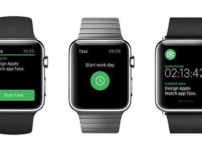 Watch time/project management app app apple apple watch black glance green task watch
