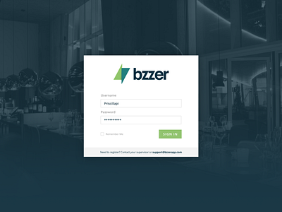 Login Page app bzzer design designer development ipad login login page mobile web