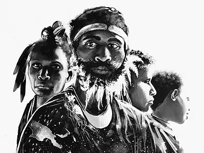Reaching the Unreached drawing face gospel illustration mission painting papua new guinea png portrait