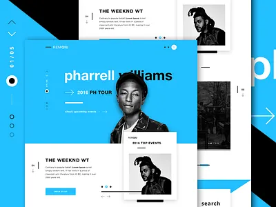 RemQIU - Music Events Landing Page buy tickets colourful events landing page music events music industry tickets ui design web design
