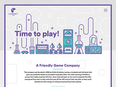 Looney Labs Website Concept concept fun games illustration labs looney science squiggles website