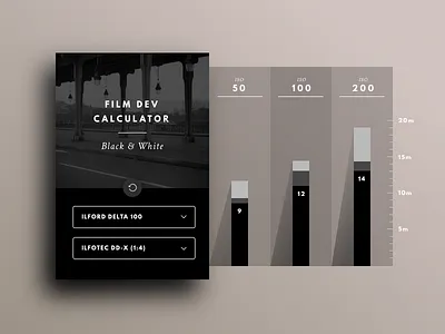Film Dev Calculator calculator dev development film photography sketch tool ui widget