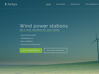Daily UI Challenge Day 003 - Above the fold call to action clean energy flat fresh green landing modern pure splash ui ux