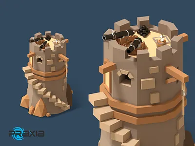 Tower 3d blender game low poly pirate
