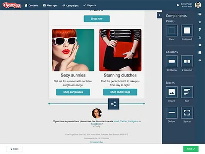 Pure360 Drag & Drop Editor - Icon Block drag drop editor email marketing social
