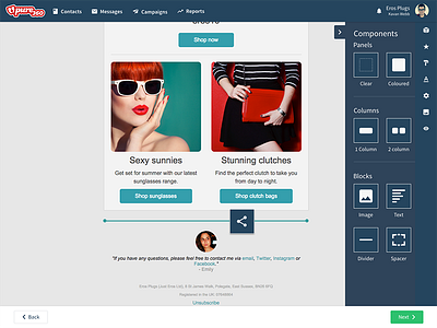 Pure360 Drag & Drop Editor - Icon Block drag drop editor email marketing social