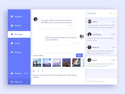 Messages app chat guide ipad moment schedule settings tourism ui weather
