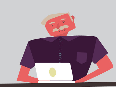 Working computer drawing graphic man person work