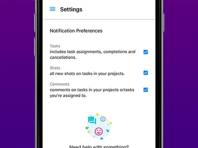 Settings forms notifications preferences responsive settings web zypher