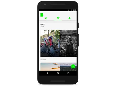 Beme app React page 2d app beme design material page react ui ux