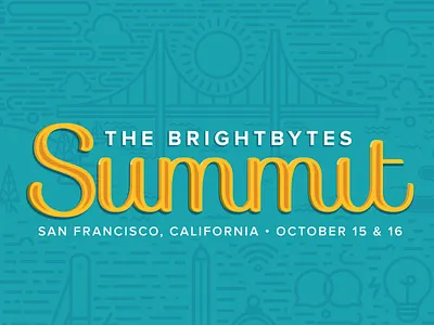 BrightBytes Summit 2015 bridge bulb clouds lettering line type