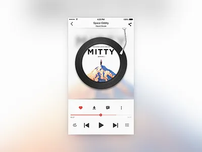 The redesign of music palyer interface music player record ui