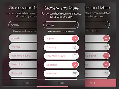 Ibotta iOS App - User Preferences ios mobile ui ux
