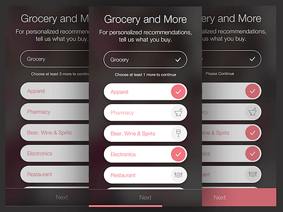 Ibotta iOS App - User Preferences ios mobile ui ux