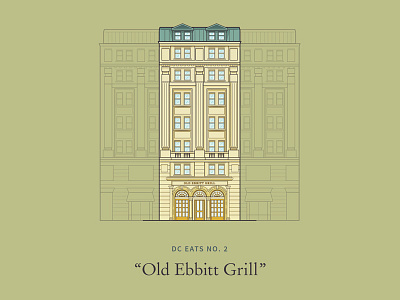 Old Ebbitt Grill building dc fancy graphic design illustration old ebbitt grill restaurant vector