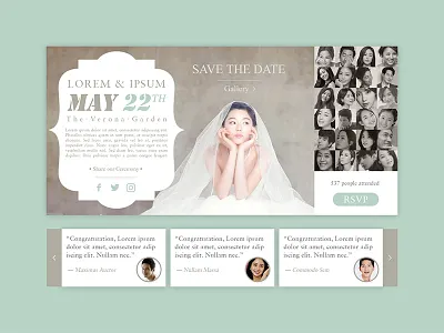 Daily UI #010 — Social Share : Wedding Invite card daily dailyui invite rsvp share social ui ux wedding