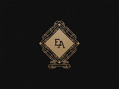 EA art deco brand branding gold keys logotype muralnoir or