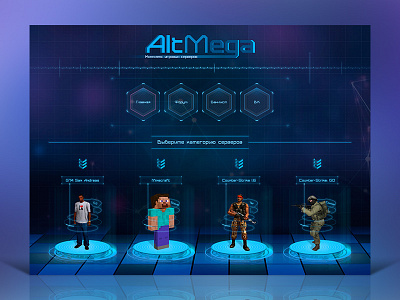 Set of the game servers cs cs:go frontpage games gta homepage minecraft servers ui webdesign