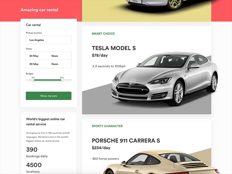 Car rental concept animation car gif principle rental sketch ui