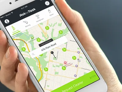 Ask for Task app ios iphone map minimal request task
