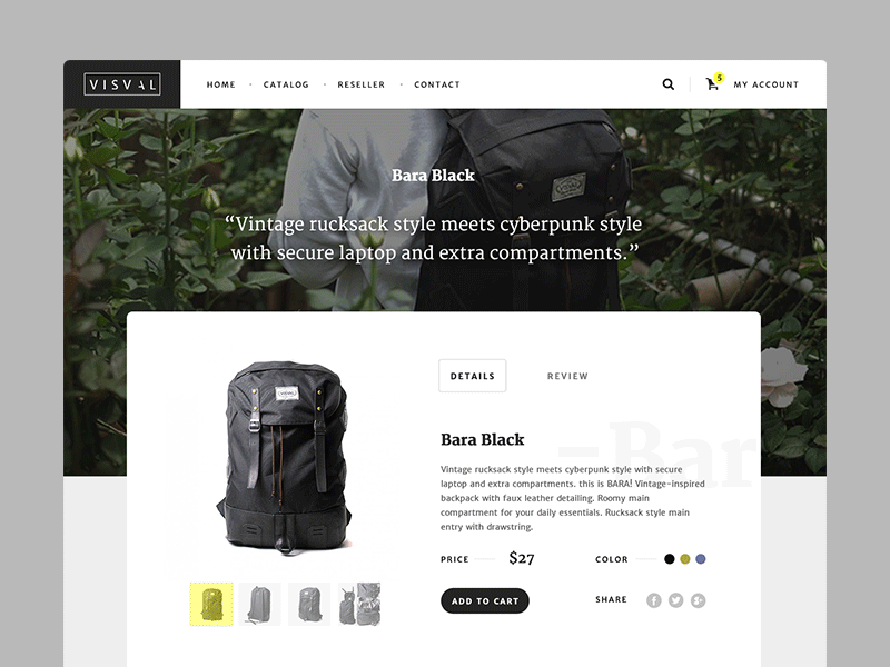 Visval Product Page ecommerce flat interaction minimal web design