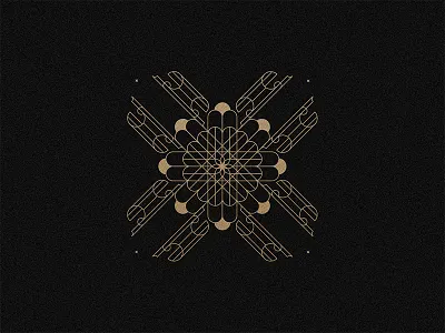 Brillance art deco brand branding geometric gold keys logotype muralnoir or