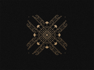 Brillance art deco brand branding geometric gold keys logotype muralnoir or