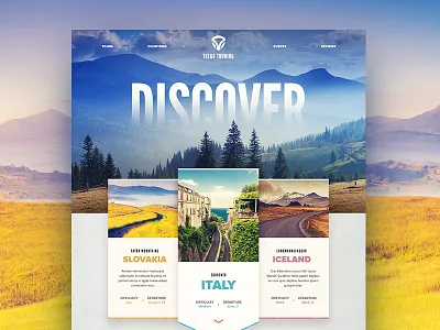 Trego Touring (guided bicycle tours) bicycle design nature navigation site tourism travel typography ui uix web