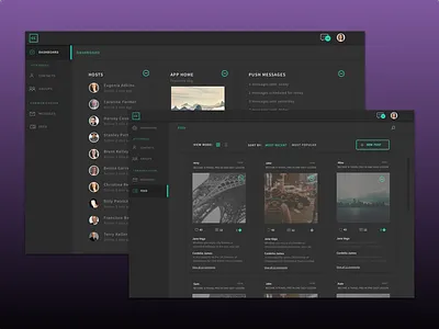 Free sketch file -Dark UI - dashboard design dark dashboard feed free sketch freebie profile ui ux