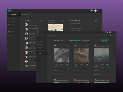 Free sketch file -Dark UI - dashboard design dark dashboard feed free sketch freebie profile ui ux