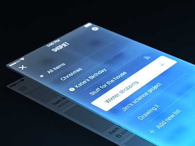 ShopJet / wireframes app glow ios iphone list plane shopping sketch ui ux